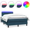 vidaXL Boxspringbett mit Matratze & LED Dunkelblau 120x210 cm Samt