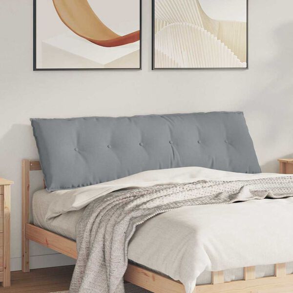 vidaXL R&uuml;ckenkissen Hellgrau 160 x 19 x 50 cm Stoff