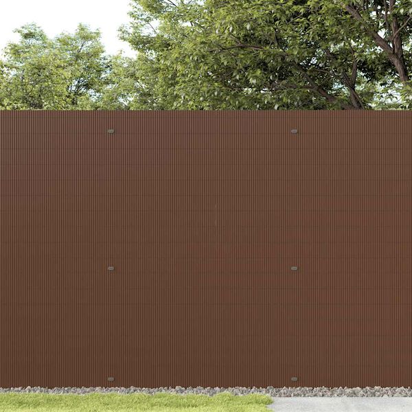 vidaXL Gartenzaun Doppelseitig Braun 1,8x3 m PVC