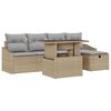vidaXL Garten-Sofa-Set 6 pcs Beige Poly-Rattan