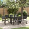 vidaXL Garten Essgruppe 9 pcs Schwarz Poly-Rattan