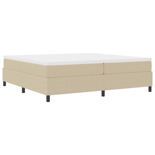 vidaXL Boxspringbett Hellgrau und Wei&szlig; 200 x 200 cm Cordstoff