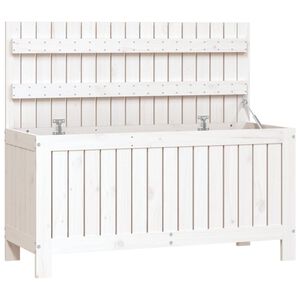 vidaXL Gartentruhe Wei&szlig; 108x42,5x54 cm Massivholz Kiefer