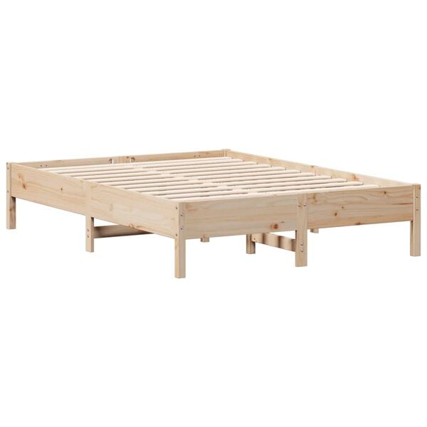 vidaXL Massivholzbett ohne Matratze 135x190 cm Kiefernholz