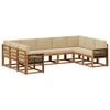 vidaXL Outdoor-Sofagarnitur 9 stk. Natur und Beige Massivholz Akazie