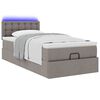 vidaXL Ottoman-Bett mit Matratze & LEDs Taupe 100x200 cm Stoff