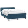 vidaXL Boxspringbett mit Matratze Dunkelblau 160x210 cm Samt