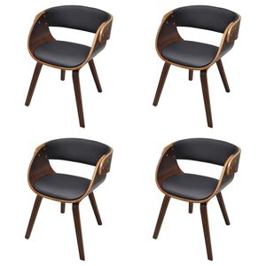 vidaXL Esszimmerst&uuml;hle 4 Stk. Braun Bugholz und Kunstleder