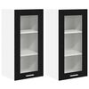 vidaXL H&auml;ngeschrank mit T&uuml;r 2 pcs Schwarz Eichen-Optik 40 x 31 x 80 cm