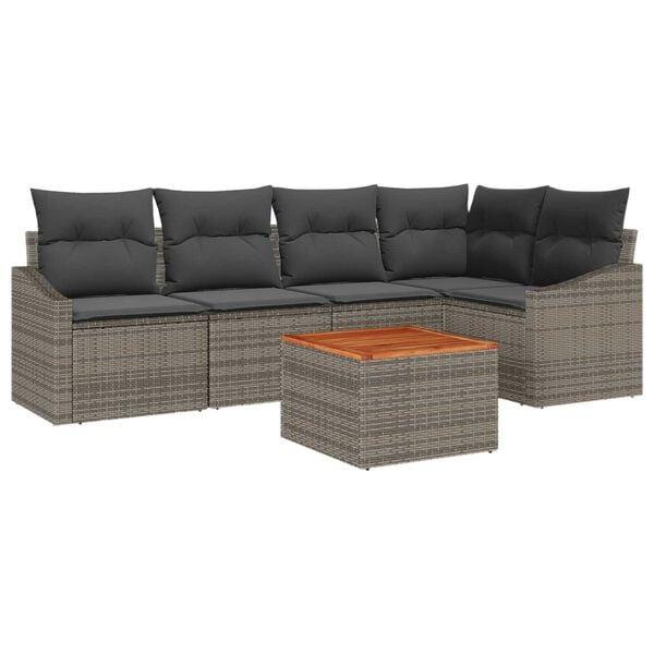 vidaXL Garten-Sofa-Set 6 pcs Grau