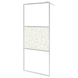 vidaXL Duschwand f&uuml;r Begehbare Dusche ESG-Glas Steindesign 80x195 cm