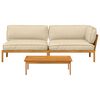 vidaXL Sofa Set mit Kissen Uni 3 pcs Beige Massivholz Akazie