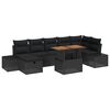 vidaXL Gartensofa-set mit Kissen 8 pcs Schwarz Poly-Rattan