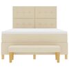 vidaXL Boxspringbett mit Matratze Creme 140 x 190 cm Stoff