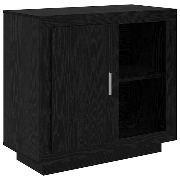 vidaXL Sideboard Schwarz Eichen-Optik 80 x 40 x 75 cm Holzwerkstoff