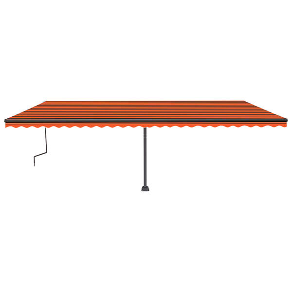 vidaXL Markise Manuell Einziehbar mit LED 600x350 cm Orange Braun