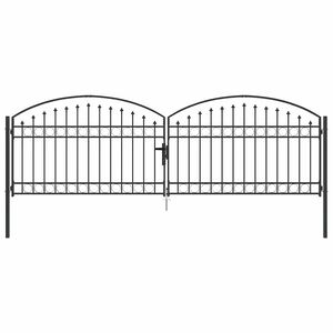 vidaXL Zauntor ASSEN 401 x 175,5 cm Stahl Grau Abschlie&szlig;bar