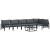 vidaXL Gartensofa-set mit Kissen 7 pcs Schwarz Stahl