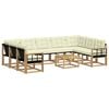 vidaXL Outdoor-Sofagarnitur 10 Stk. Wei&szlig; und Creme