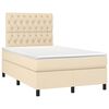 vidaXL Boxspringbett mit Matratze & LED Creme 120x200 cm Stoff