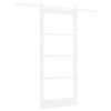 vidaXL Schiebet&uuml;r 93 x 211 cm Massivholz Kiefer und Glas Wei&szlig;