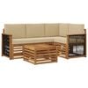 vidaXL Outdoor-Sofagarnitur 5 stk. Natur und Beige Polyester