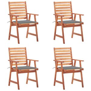 vidaXL Garten-Essst&uuml;hle 4 Stk. mit Kissen Massivholz Akazie