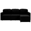 vidaXL Modulares 3-Sitzer-Schlafsofa Schwarz Stoff