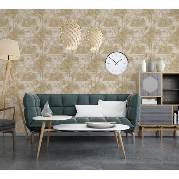 DUTCH WALLCOVERINGS Tapete Tropical Beige und Golden