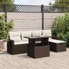 vidaXL 6-tlg. Garten-Sofagarnitur mit Kissen Braun Poly Rattan