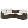 vidaXL Sofa Set 5 stk. Braun und Creme Wei&szlig; Polyrattan und Stahl