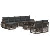vidaXL Gartensofa-set 10 stk. Grau und Dunkelgrau Poly-Rattan