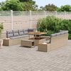 vidaXL Gartensofa-set mit Kissen mit Speicher 11 pcs Beige Poly Rattan