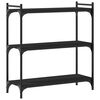 vidaXL B&uuml;cherregal 3 B&ouml;den Schwarz 80x30x86 cm Holzwerkstoff