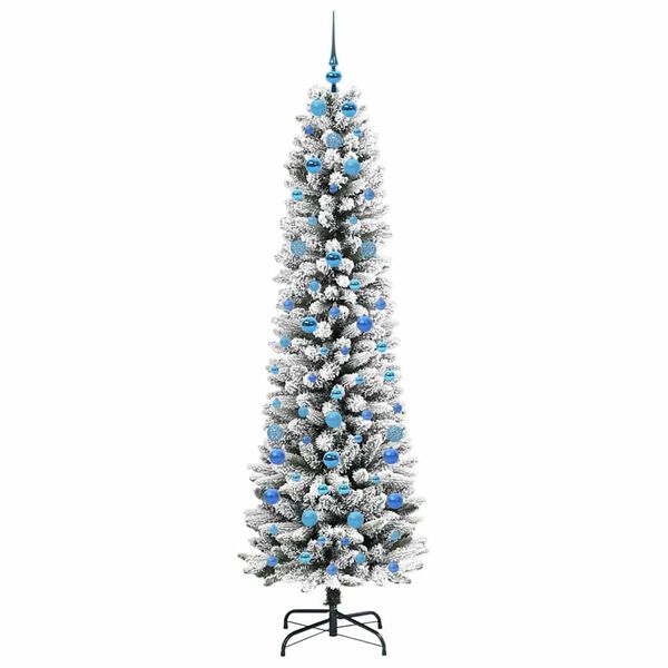 vidaXL K&uuml;nstlicher Weihnachtsbaum mit 300 LEDs mit St&auml;nder Wei&szlig; 210 cm