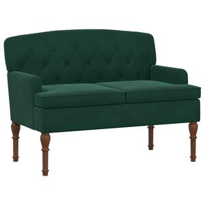 vidaXL Zweisitzer mit Knopfheftung Dunkelgr&uuml;n 111 x 65 x 79 cm Samt