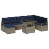 vidaXL Gartensofa-set 9 stk. Grau und Marineblau Poly-Rattan