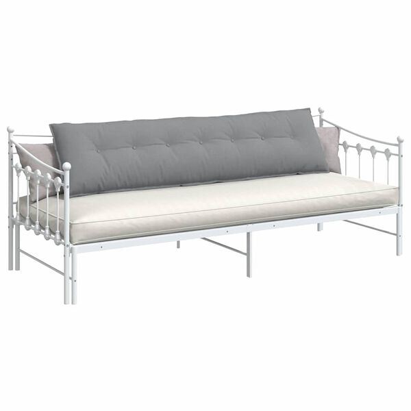 vidaXL R&uuml;ckenkissen Hellgrau 200 x 19 x 50 cm Stoff