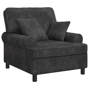 vidaXL XL-Sessel mit Kissen Dunkelgrau 1,5 Linien Stoff