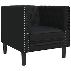 vidaXL Chesterfield-Sessel Schwarz Kunstleder