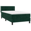 vidaXL Boxspringbett mit Matratze Dunkelgr&uuml;n 80x200 cm Samt