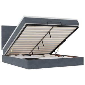 vidaXL Ottoman-Bett mit Matratzen Dunkelgrau 160x200 cm Samt