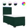 vidaXL Boxspringbett mit Matratze Dunkelgr&uuml;n 90x190 cm Samt