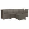 vidaXL 4-Sitzer Gartensofa Rattan Look PP Hellgrau
