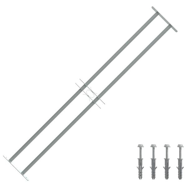 vidaXL Fenstergitter Verstellbar mit 2 Querstäben 1000-1500 mm