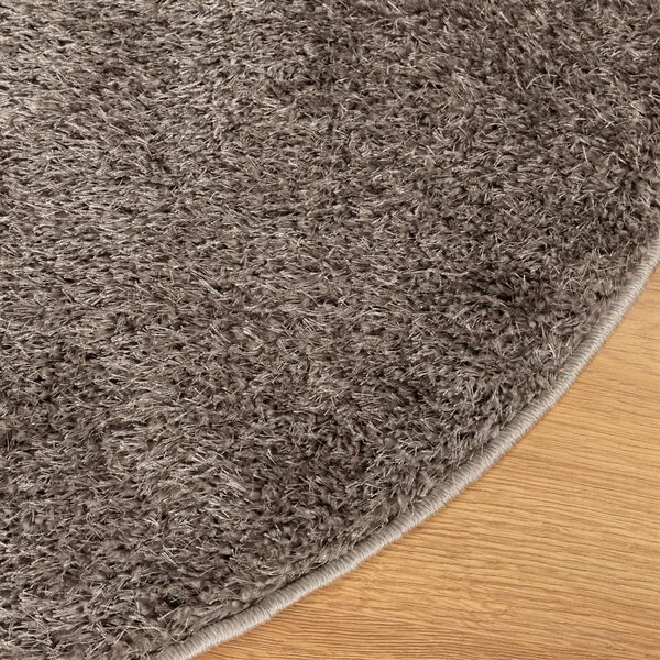 vidaXL Teppich ISTAN Hochflor Gl&auml;nzend Grau &Oslash; 80 cm