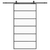 vidaXL Schiebet&uuml;r mit Beschlag Schwarz 102x205 cm ESG-Glas