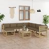 vidaXL 9-tlg. Garten-Lounge-Set mit Kissen Impr&auml;gniertes Kiefernholz