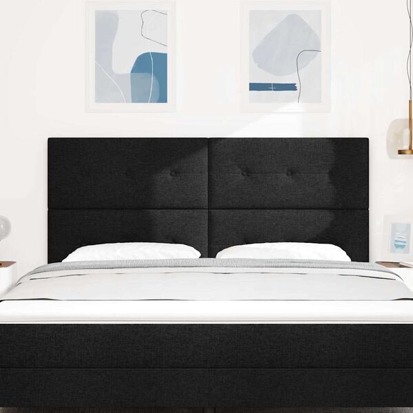 vidaXL LED Kopfteil mit LED-Lichtleisten Schwarz 180 cm Polyester