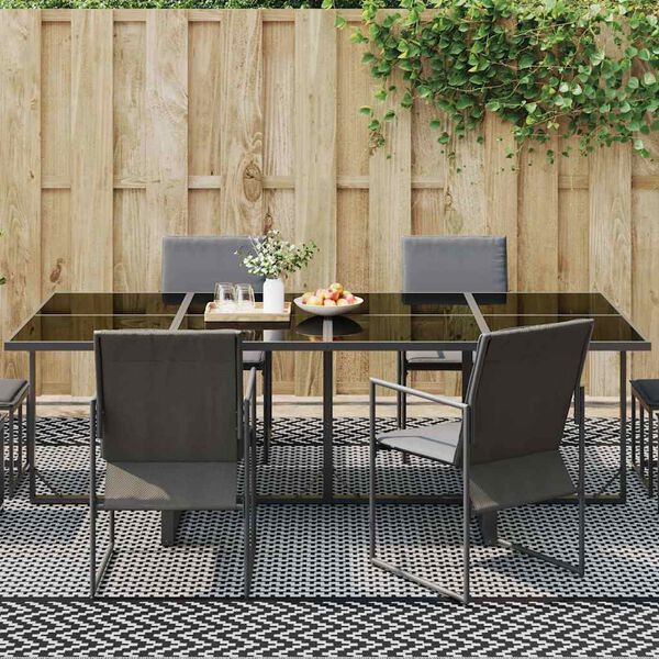 vidaXL Outdoor-Teppich Chevron ARAKIL Schwarz und Grau 600 x 300 cm